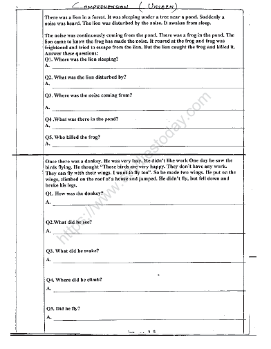CBSE Class 2 English Rip Van Winkle Worksheet Practice Worksheet for